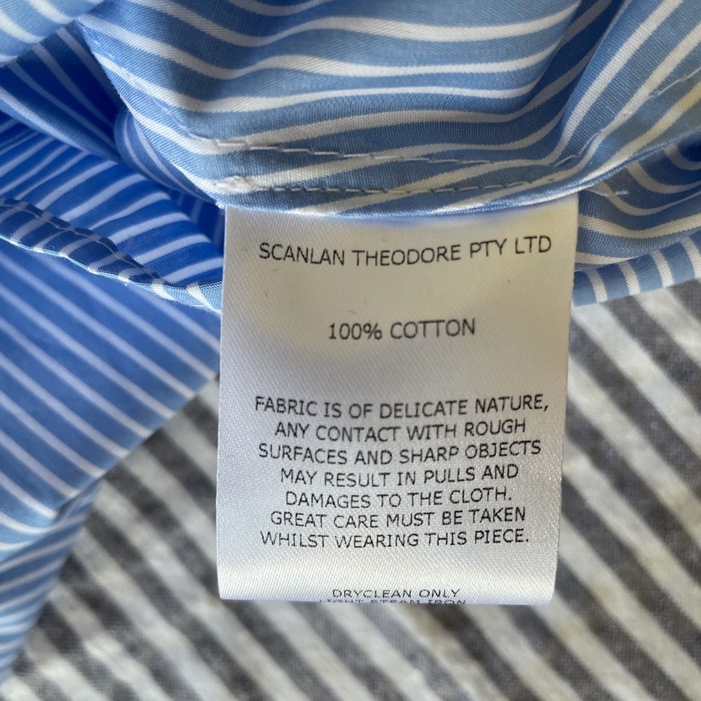 Scanlan Theodore size 8 blue and white striped shirt - Picture 6 of 7